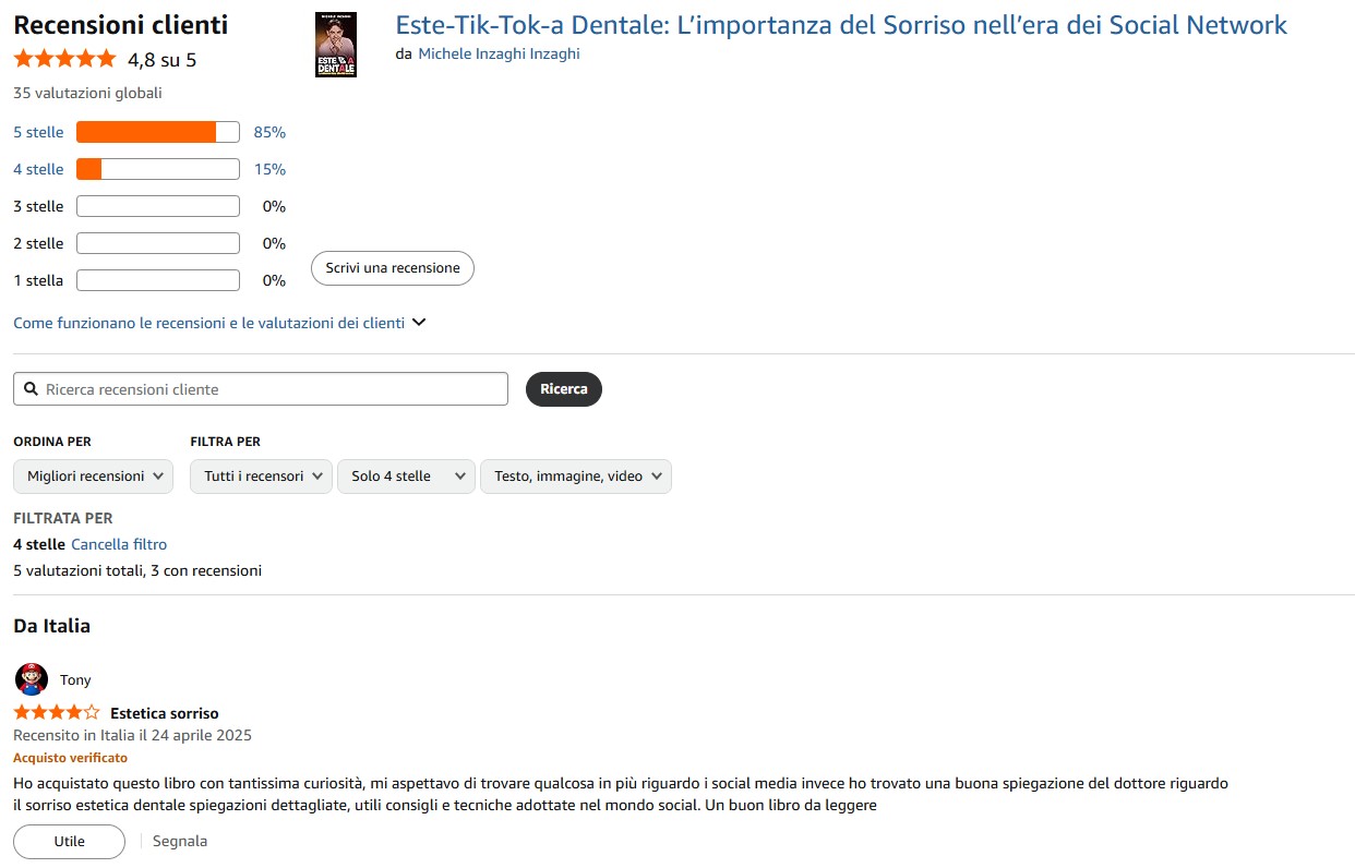 recensioni libro estetica dentale e tiktok